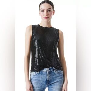 Black chainmail tank